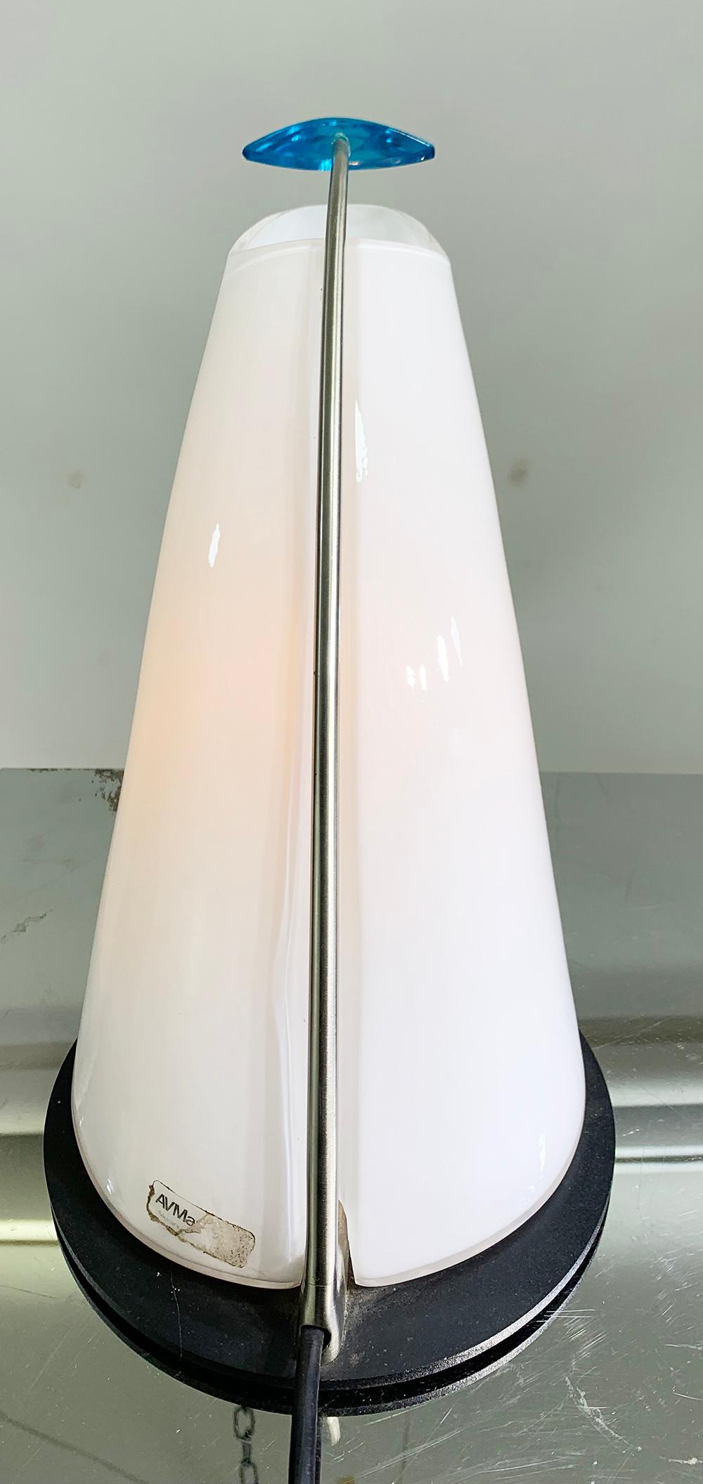 Mid-Century Modern Exceptional Murano Dimmable Glass Table Lamp by A.V. Mazzega, Italy circa 1960 For Sale