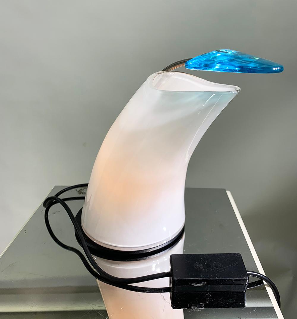 Exceptional Murano Dimmable Glass Table Lamp by A.V. Mazzega, Italy circa 1960 For Sale 3