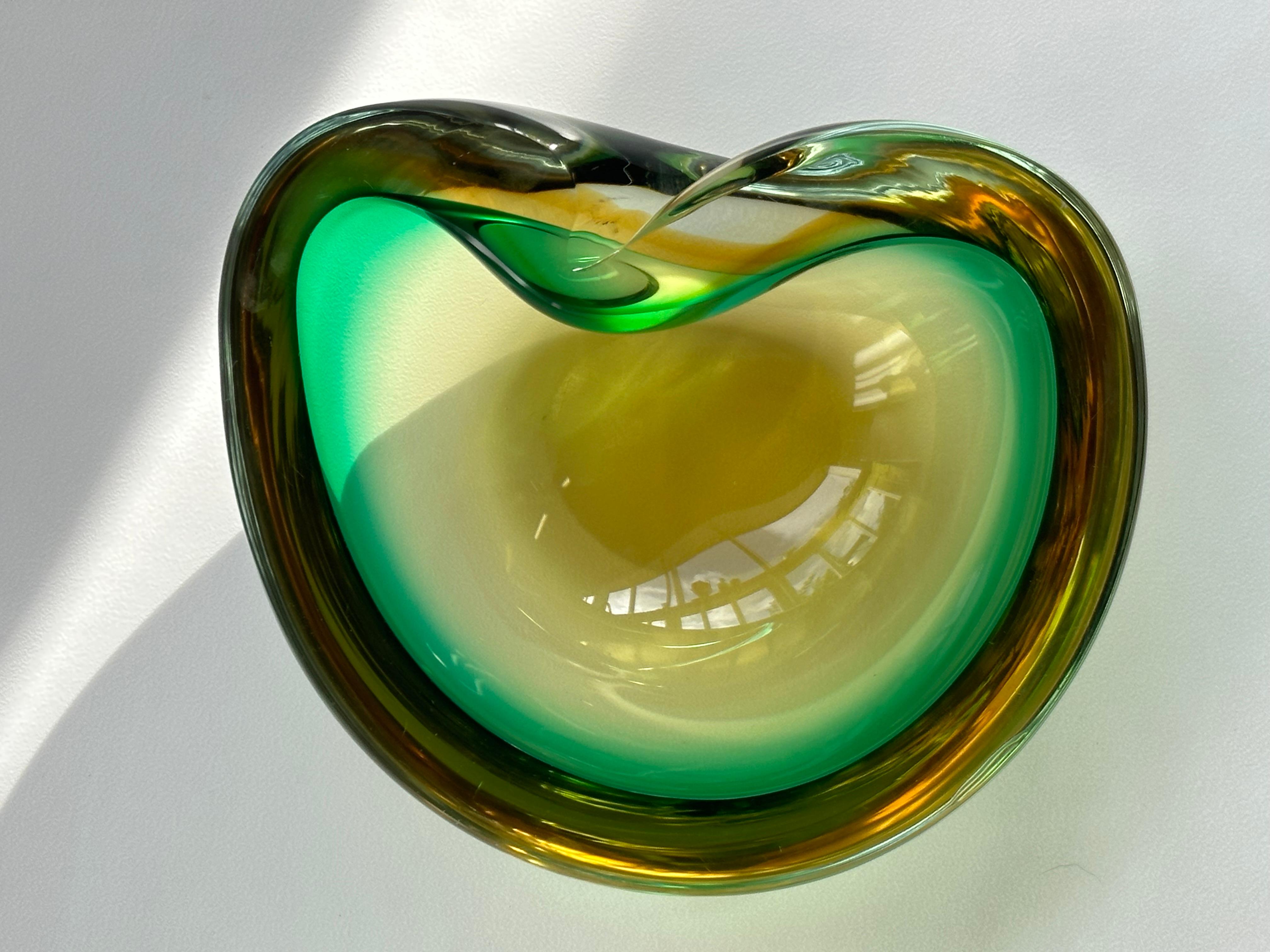Exceptional murano glass geode sommerso by flavio poli 1960 Italian glass bowl For Sale 1