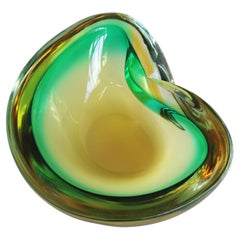 Exceptional murano glass geode sommerso by flavio poli 1960 Italian glass bowl