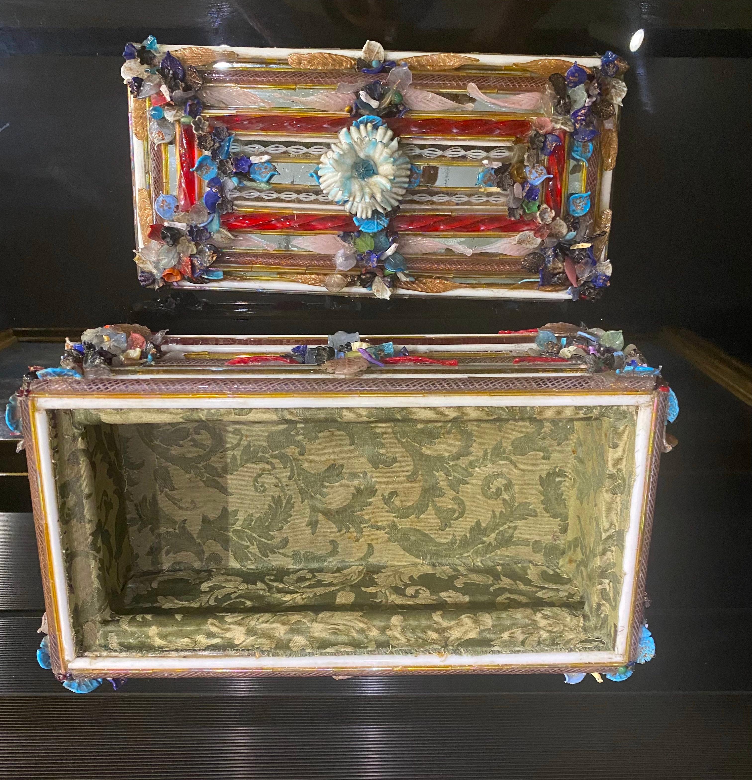 Außergewöhnliche Murano Glas Jewel oder Kommode Box  1930' im Angebot 7