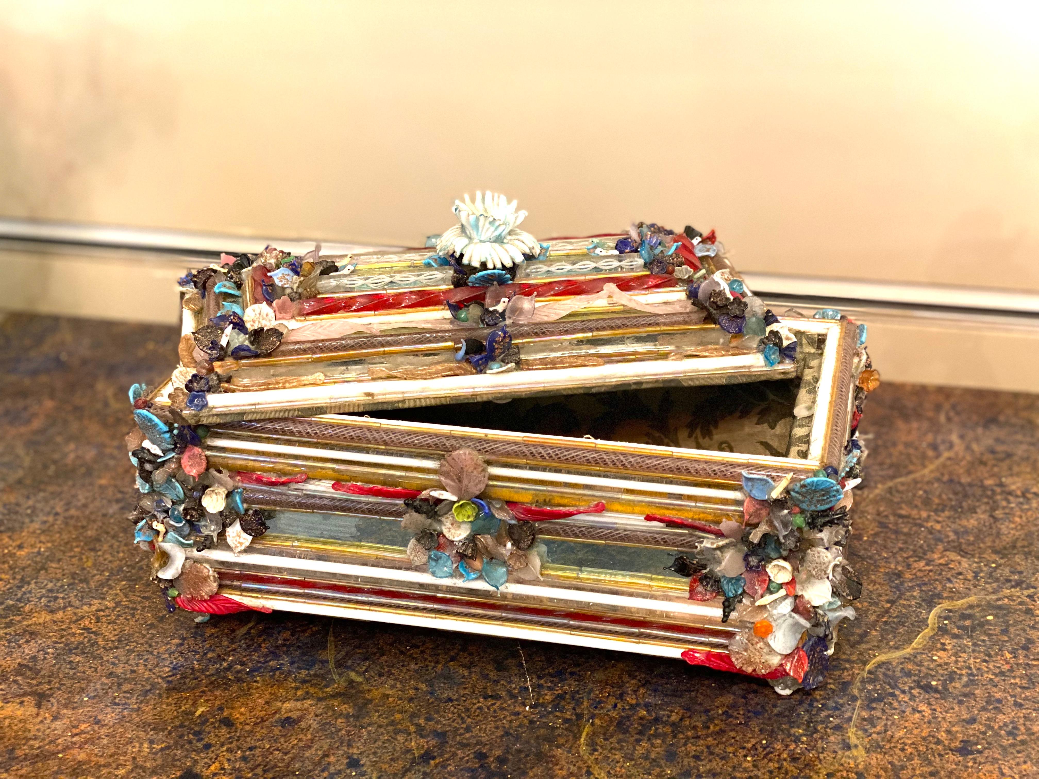 Exceptional Murano Glass Jewel or Dresser Box  1930' For Sale 1