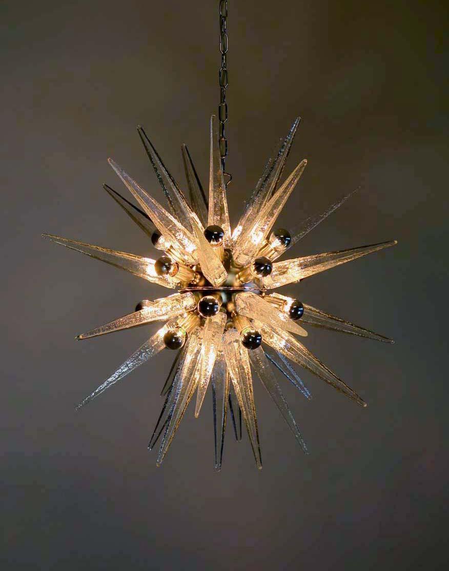 Mid-Century Modern Exceptionnel lustre Spoutnik en verre de Murano en vente