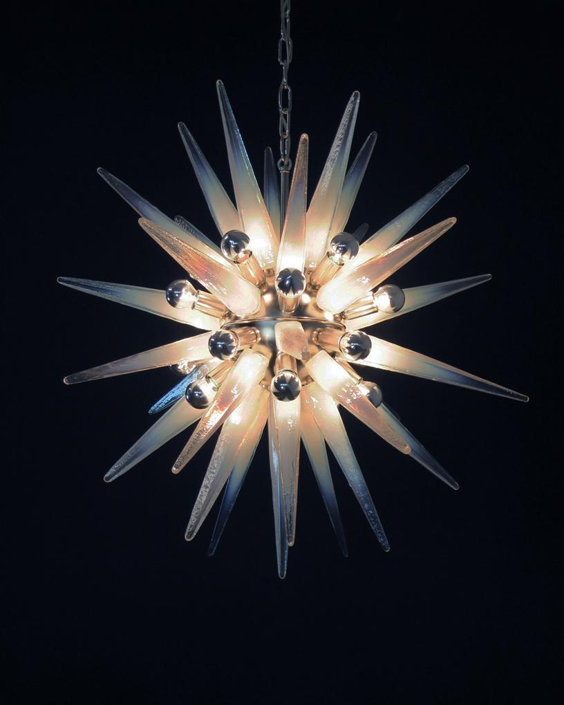 Exceptional Murano Glass Sputnik Chandeliers - opalino glasses In Good Condition For Sale In Gaiarine Frazione Francenigo (TV), IT