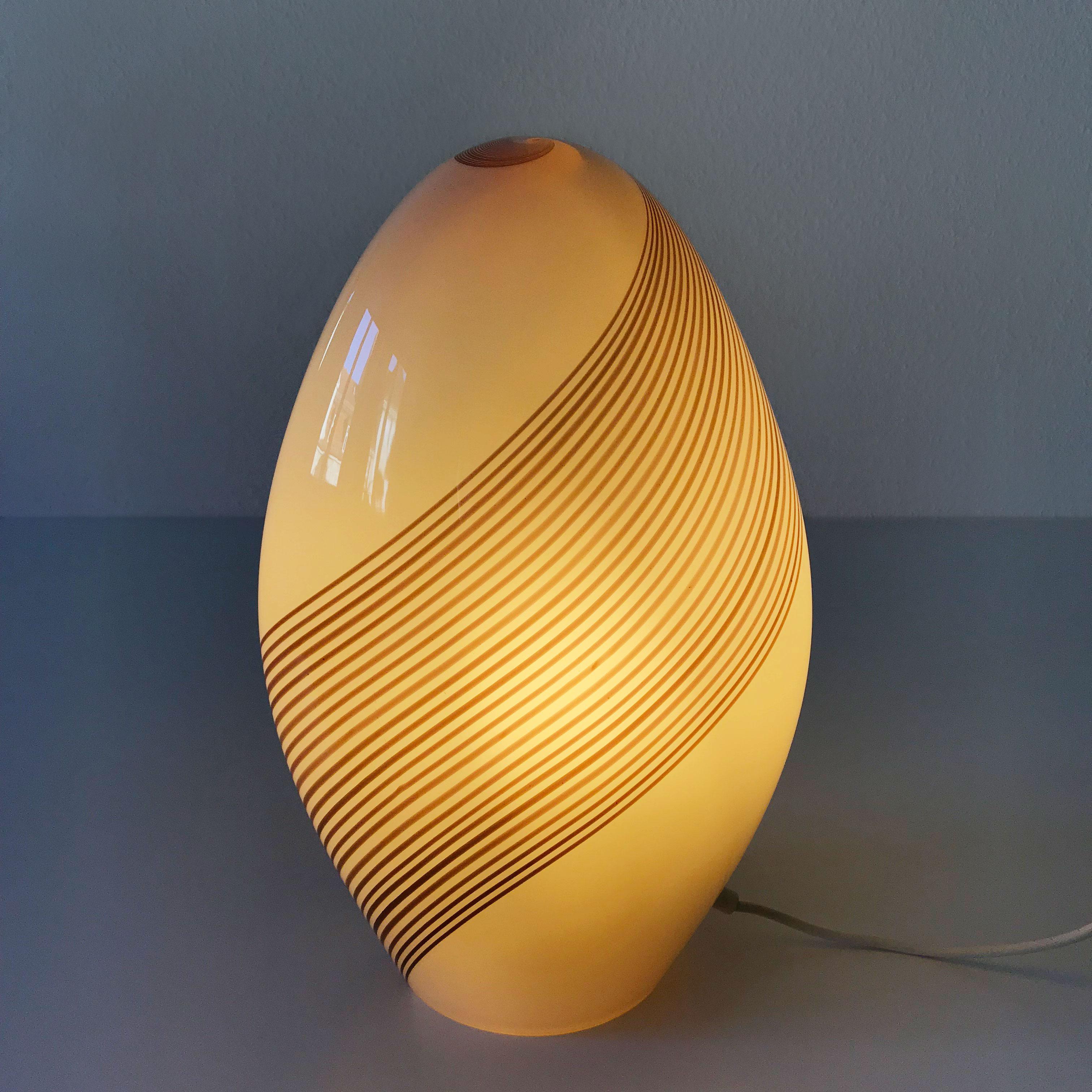 Exceptional Murano Glass Table Lamp by Lino Tagliapietra for Effetre 1980s Italy For Sale 1