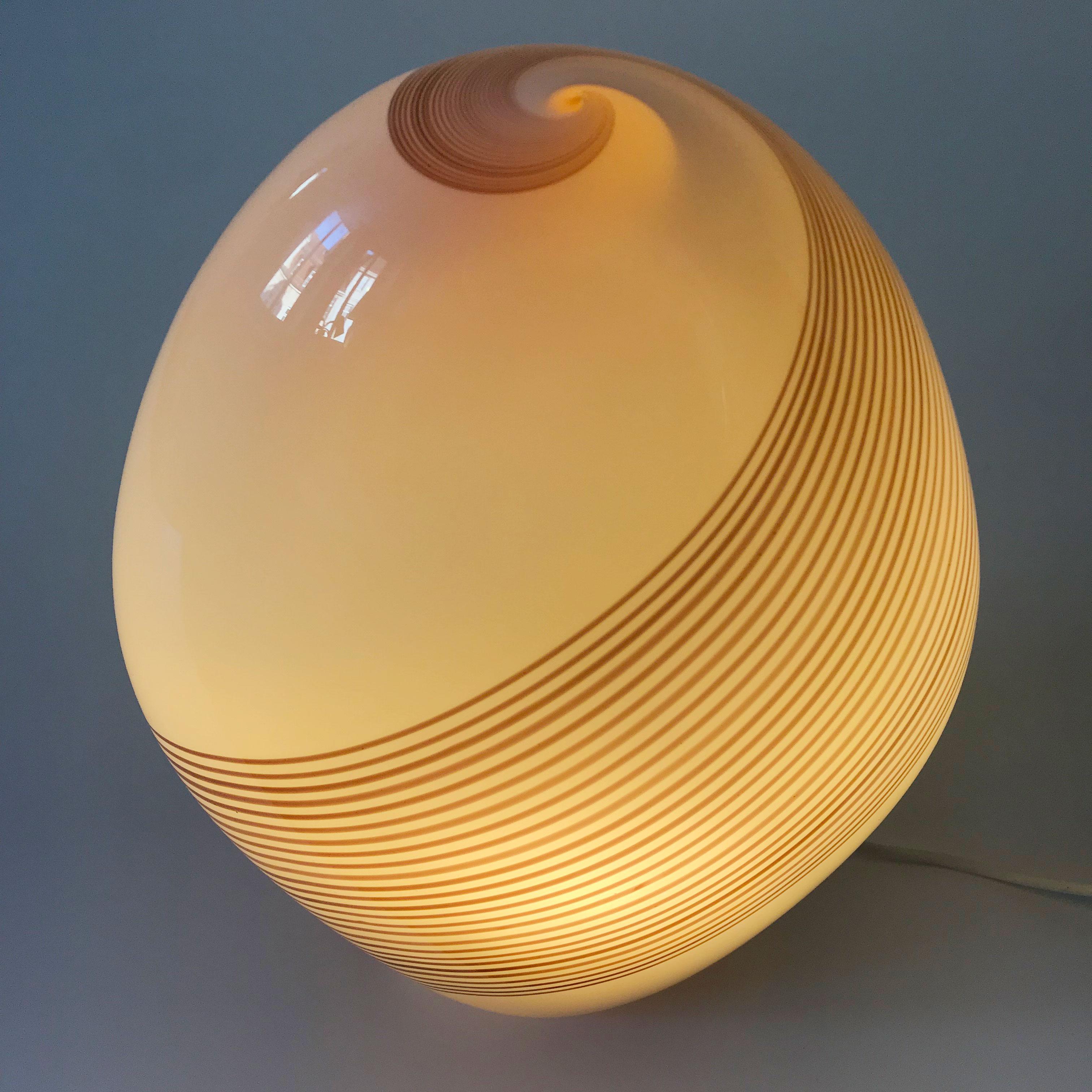 Mid-Century Modern Exceptional Murano Glass Table Lamp by Lino Tagliapietra for Effetre 1980s Italy For Sale