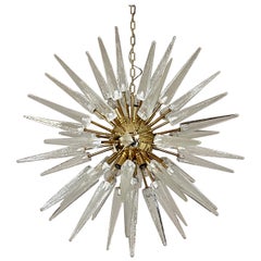 Exceptional Murano trasparent Glass Sputnik Chandelier - 51 clear glasses