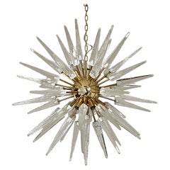 Exceptionnel lustre Sputnik en verre transparent de Murano - 51 verres transparents