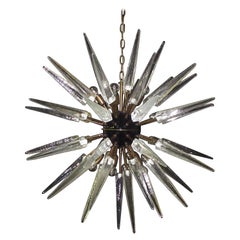 Exceptional Murano Trasparent Glass Sputnik Chandelier, 51 Glasses