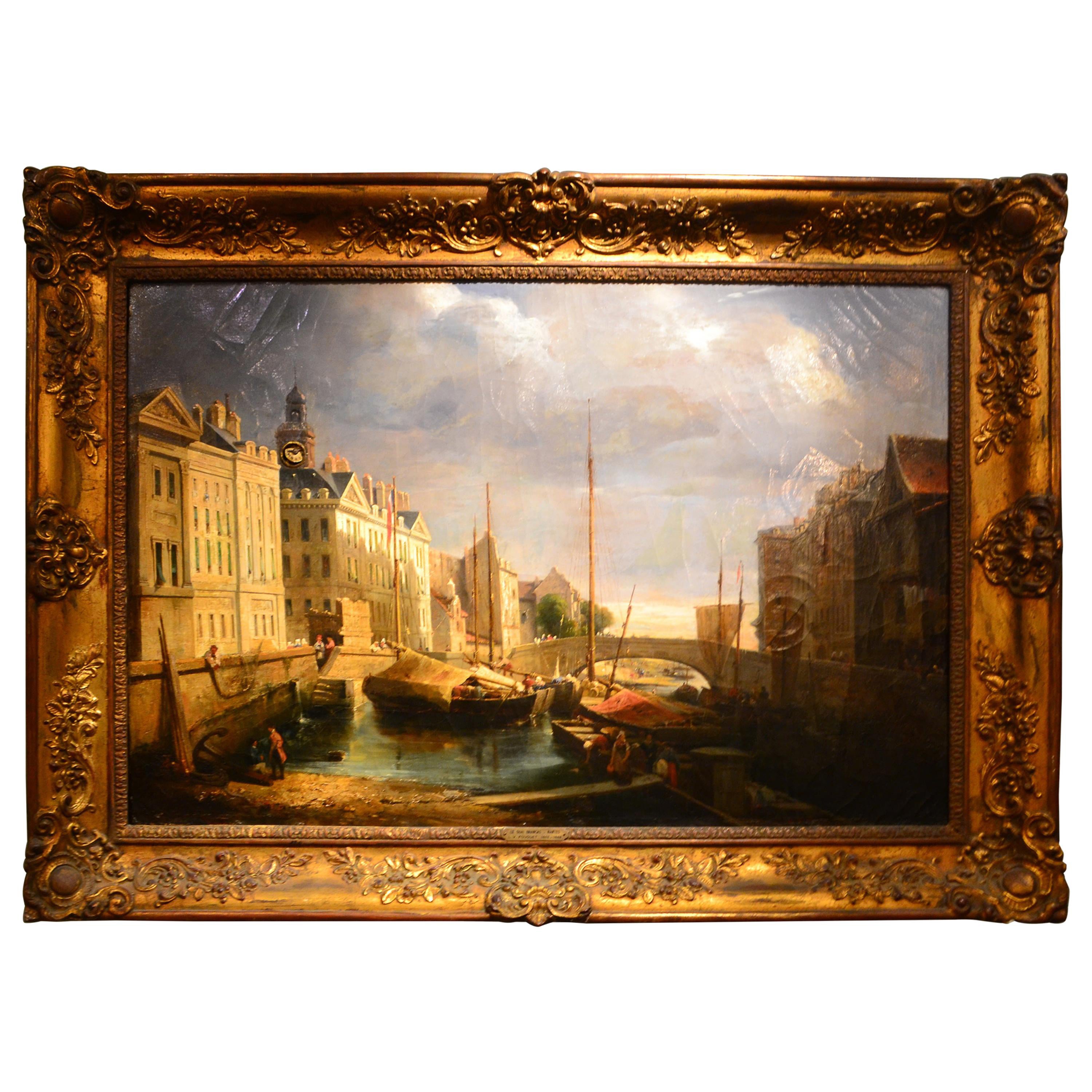 Außergewöhnliche Musikuhr mit Komplikationen und Gemälden von L. V. Fouquet im Angebot