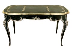 Exceptional Napoleon III Bronze Mounted And Ebonized Writing Table