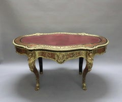 Exceptional Napoleon III Louis XV Style Boulle Writing Desk