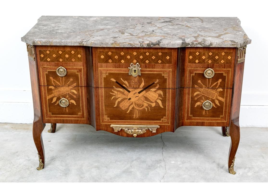 Inlay Exceptional Napoleon III Style Inlaid Chest With Musical Theme