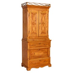 Exceptional Narrow Antique Pine Cabinet from Denmark