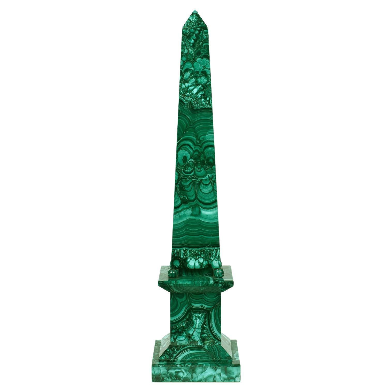 Natural Malachite Obelisk Mineral Specimen