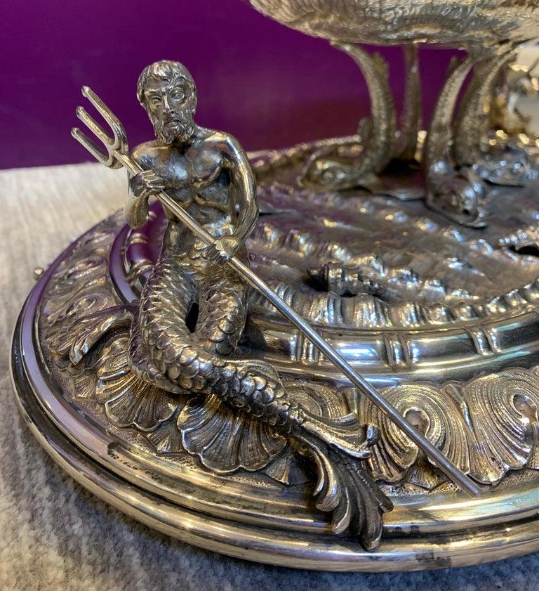 Exceptional Nautical Themed Silver Centerpiece by Buccellati For Sale 2