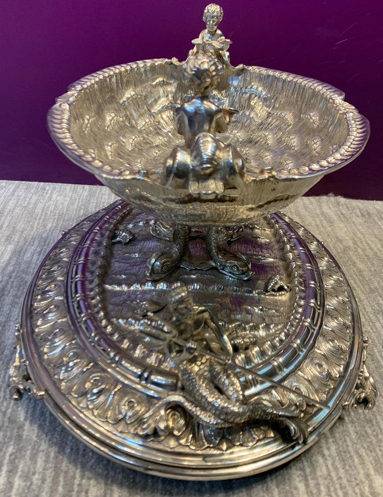 Late 20th Century Exceptional Nautical Themed Silver Centerpiece by Buccellati For Sale