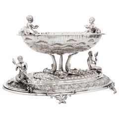 Antique Exceptional Nautical Themed Silver Centerpiece by Buccellati