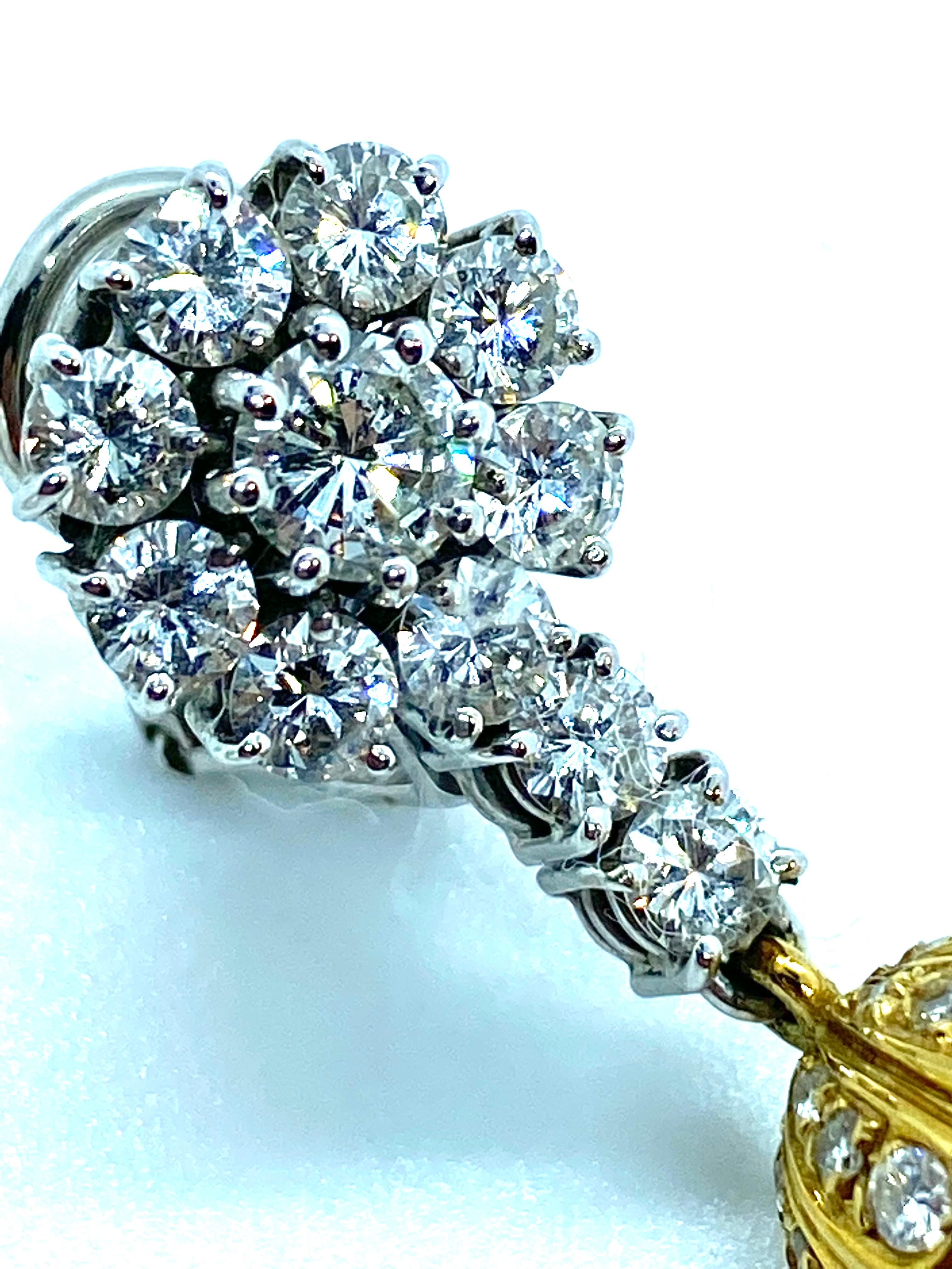 Außergewöhnliche Perlen und Diamanten Halskette und Anhänger Ohrringe Set im Angebot 9