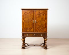 Exceptional Neo-Baroque Walnut Cocktail Cabinet, Germany, Circa 1900