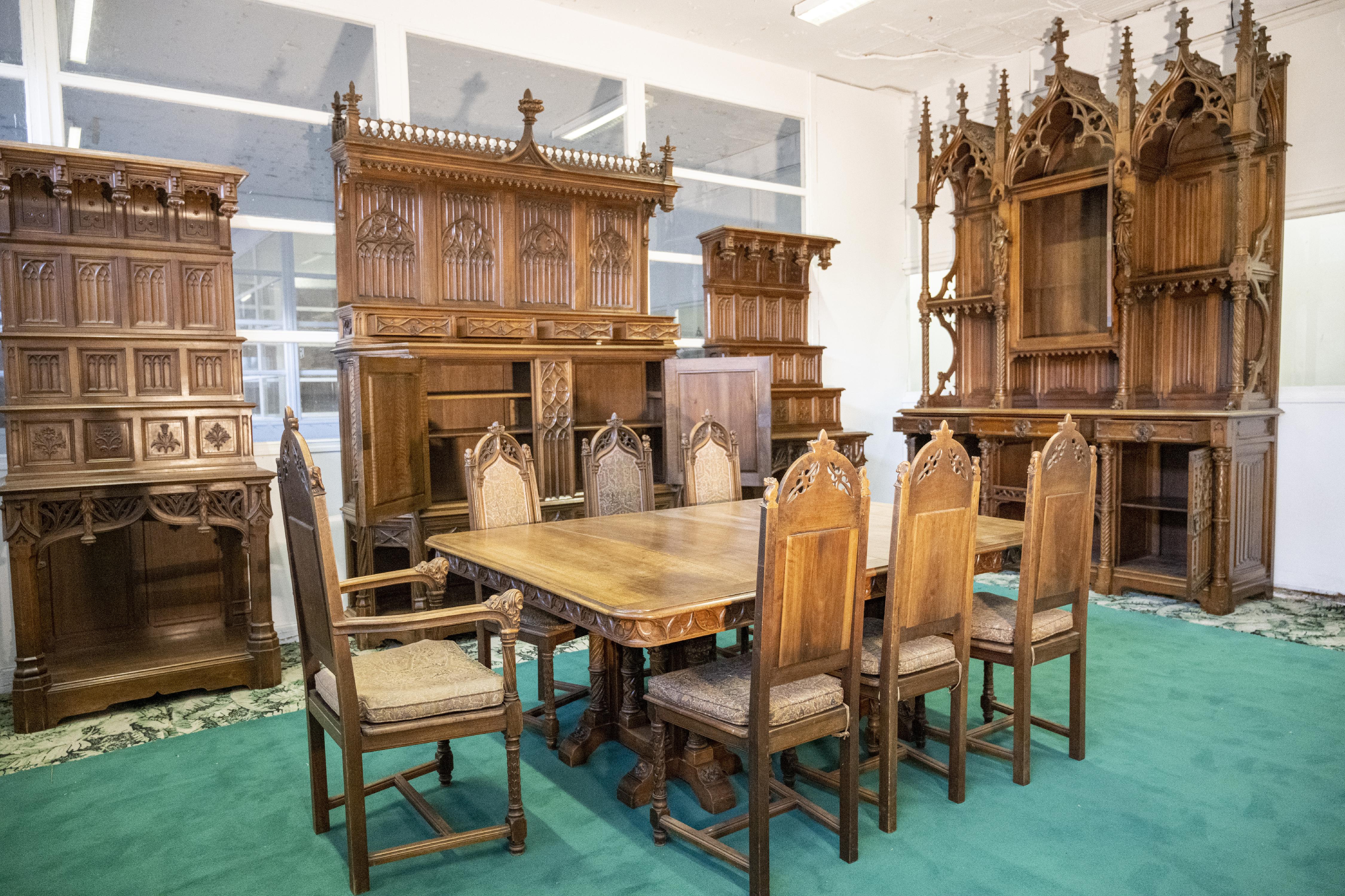 Exceptional Neo Gothic Dining Room Set For Sale 3