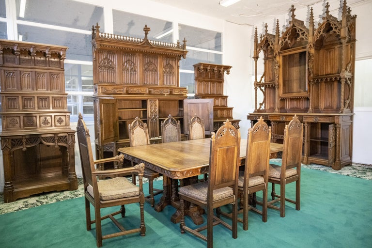 Exceptional Neo Gothic Dining Room Set For Sale at 1stDibs