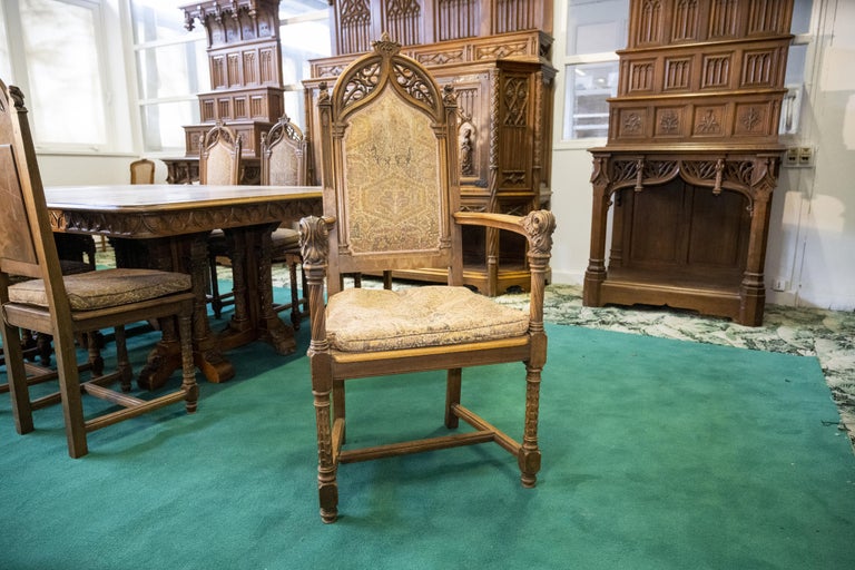 Exceptional Neo Gothic Dining Room Set For Sale at 1stDibs