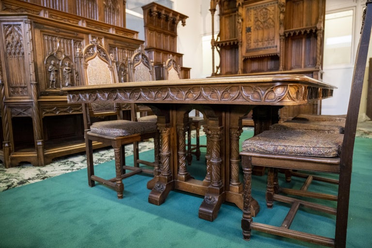 Exceptional Neo Gothic Dining Room Set For Sale at 1stDibs