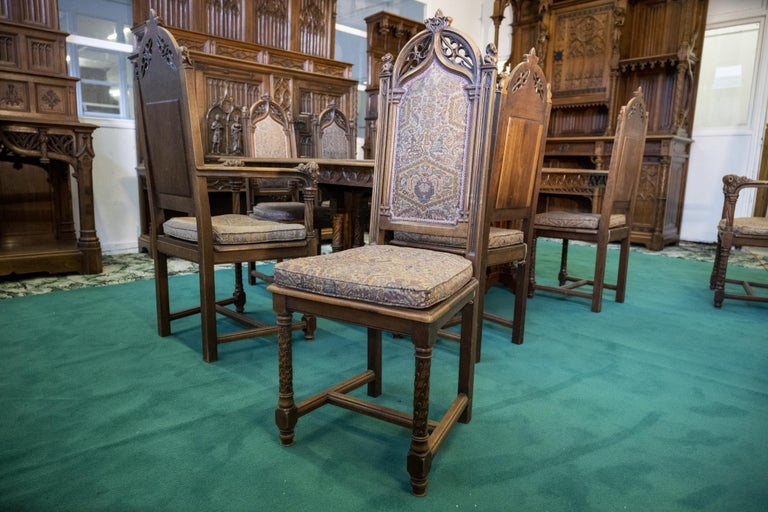 Exceptional Neo Gothic Dining Room Set For Sale at 1stDibs