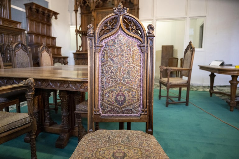 Exceptional Neo Gothic Dining Room Set For Sale at 1stDibs