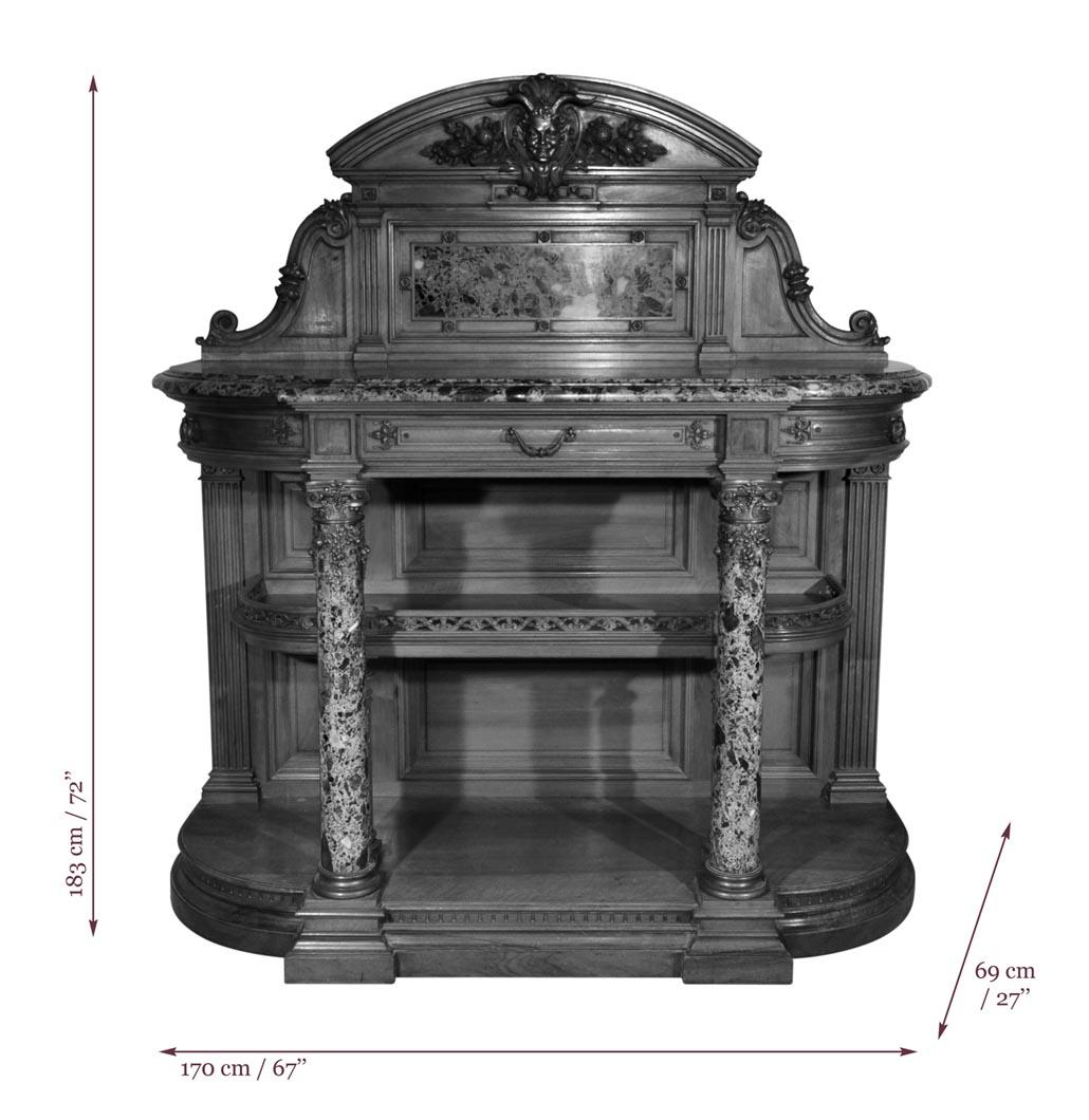Exceptionnel ensemble de salle à manger de style néo-renaissance en noyer sculpté. en vente 9
