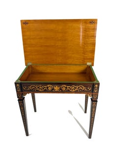Exceptional Neoclassical Louis XVI Style Marquetry Table à Ouvrage, 19th Century