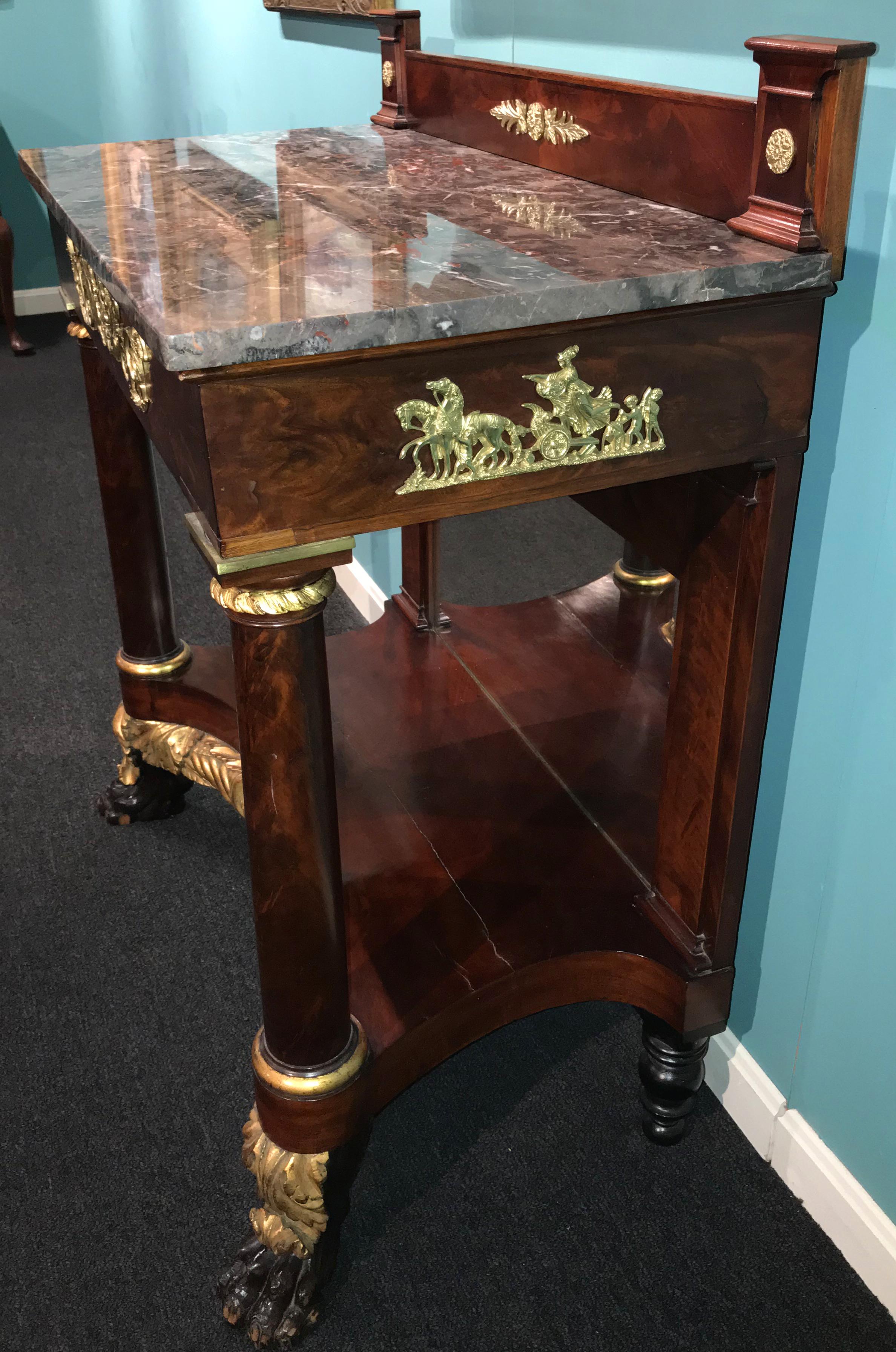 American Exceptional New York Federal Mahogany Pier or Console Table, circa 1825