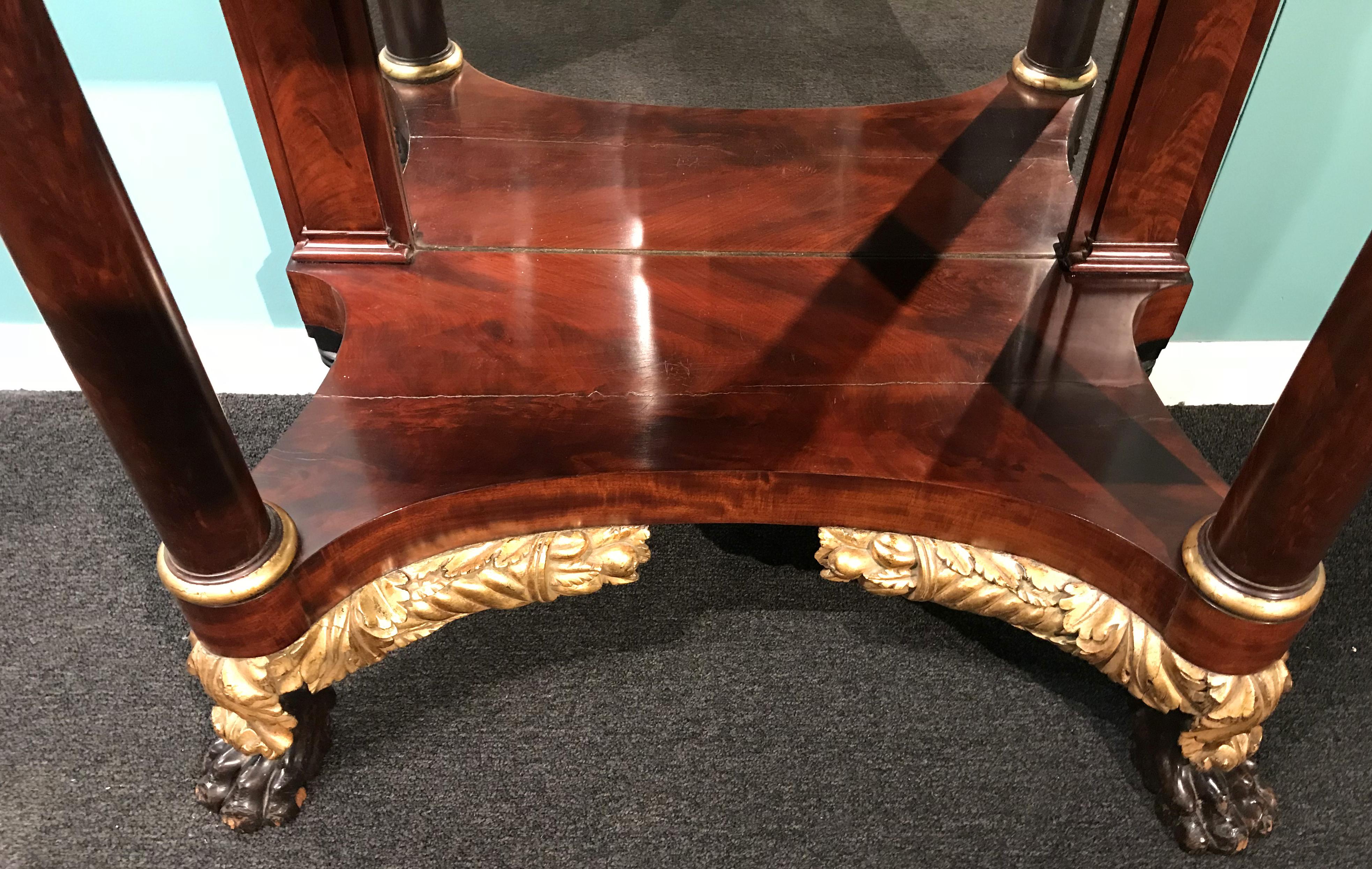 Exceptional New York Federal Mahogany Pier or Console Table, circa 1825 In Good Condition In Milford, NH
