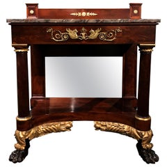 Antique Exceptional New York Federal Mahogany Pier or Console Table, circa 1825