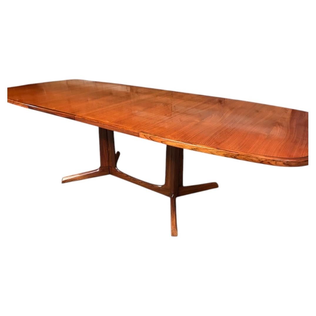 Exceptionnelle table de salle à manger extensible en teck de Niels Møller, moderne danois, années 1960