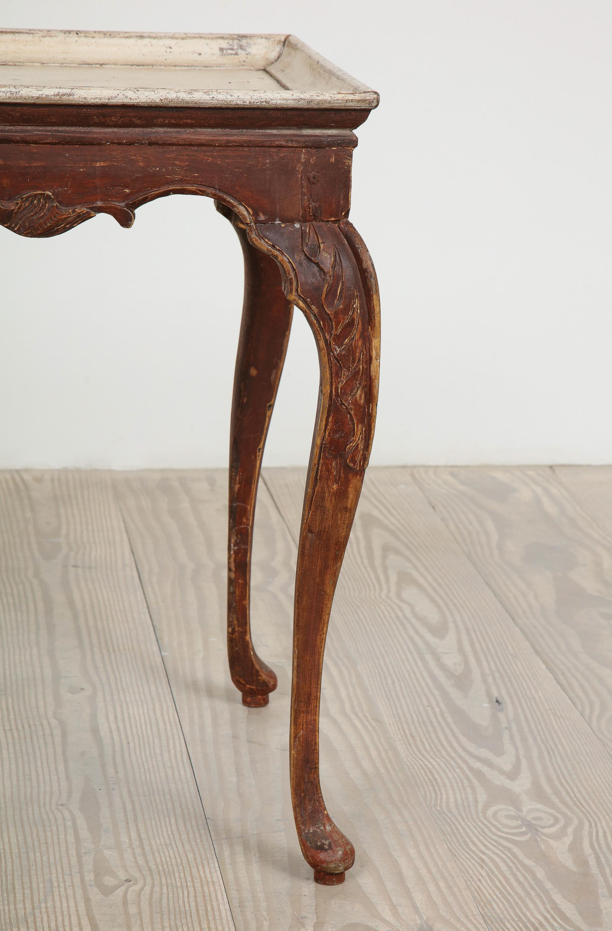 Hand-Carved Exceptional Norwegian Rococo Tray Table, Origin: Norway, circa 1760 For Sale
