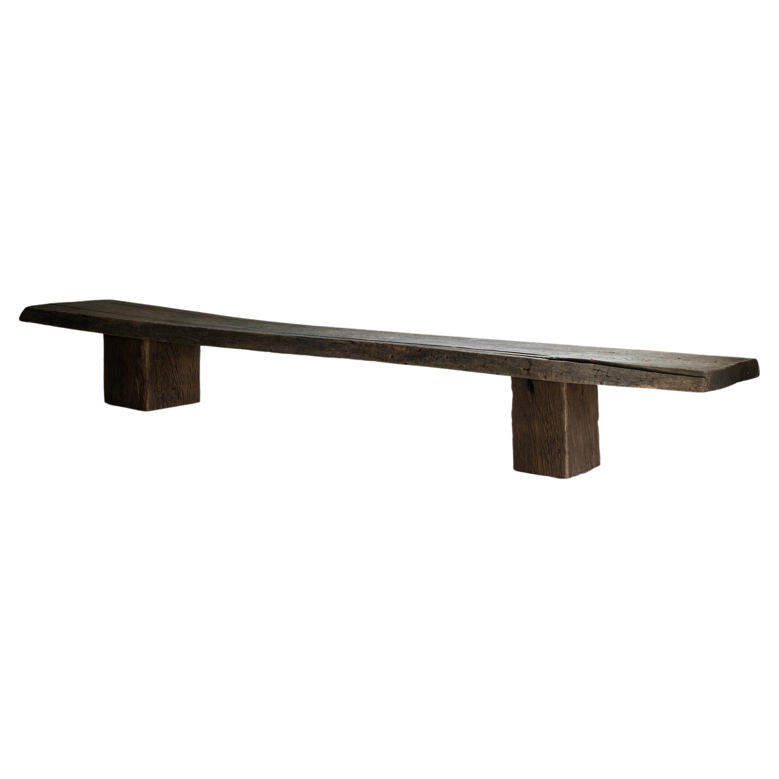 Exceptional Oak Wabi-Sabi Rustic Coffee Table Made from a Single Antique Board