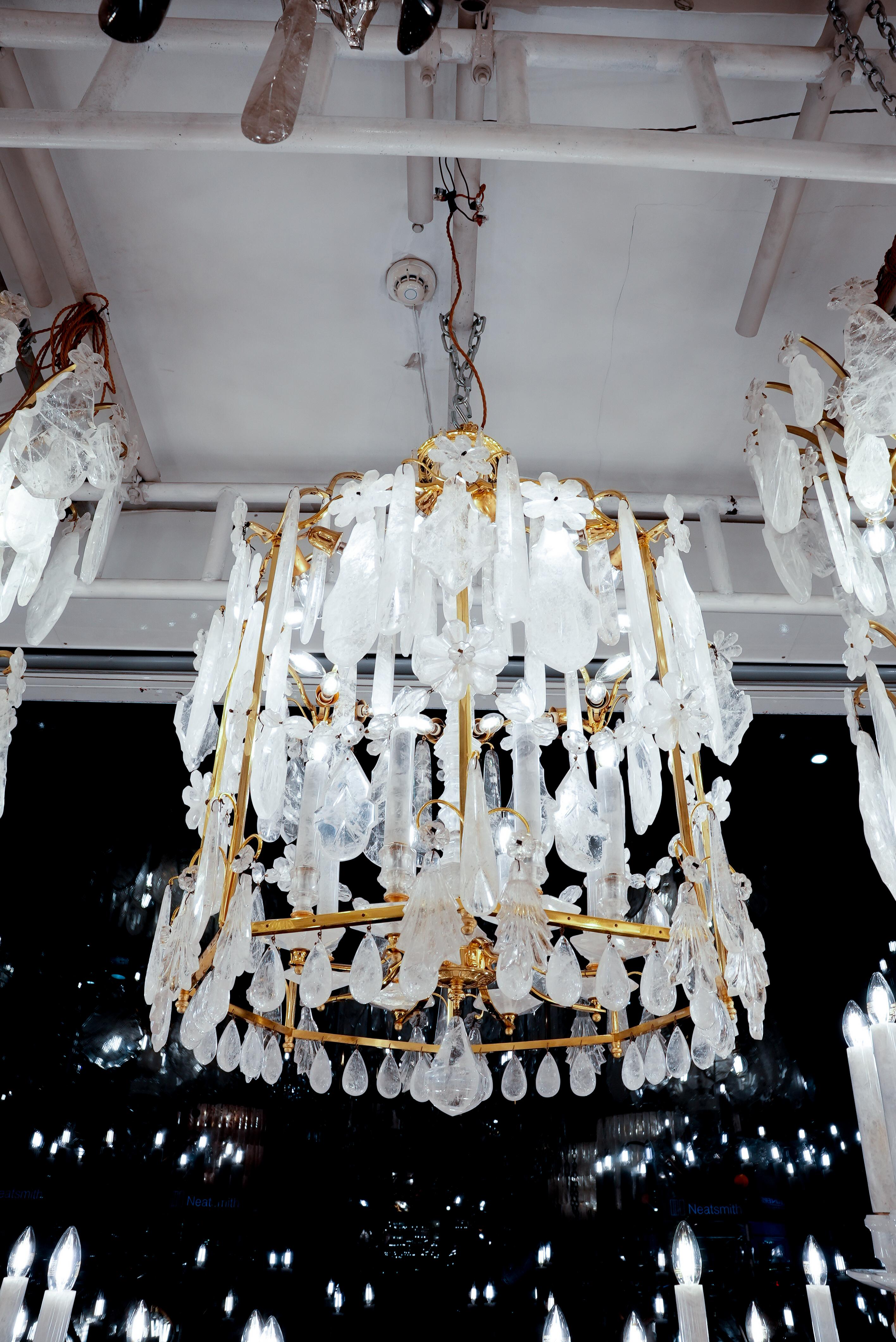 XXIe siècle et contemporain Exceptionnel de  lanternes en cristal de roche H120cm L80cm en vente