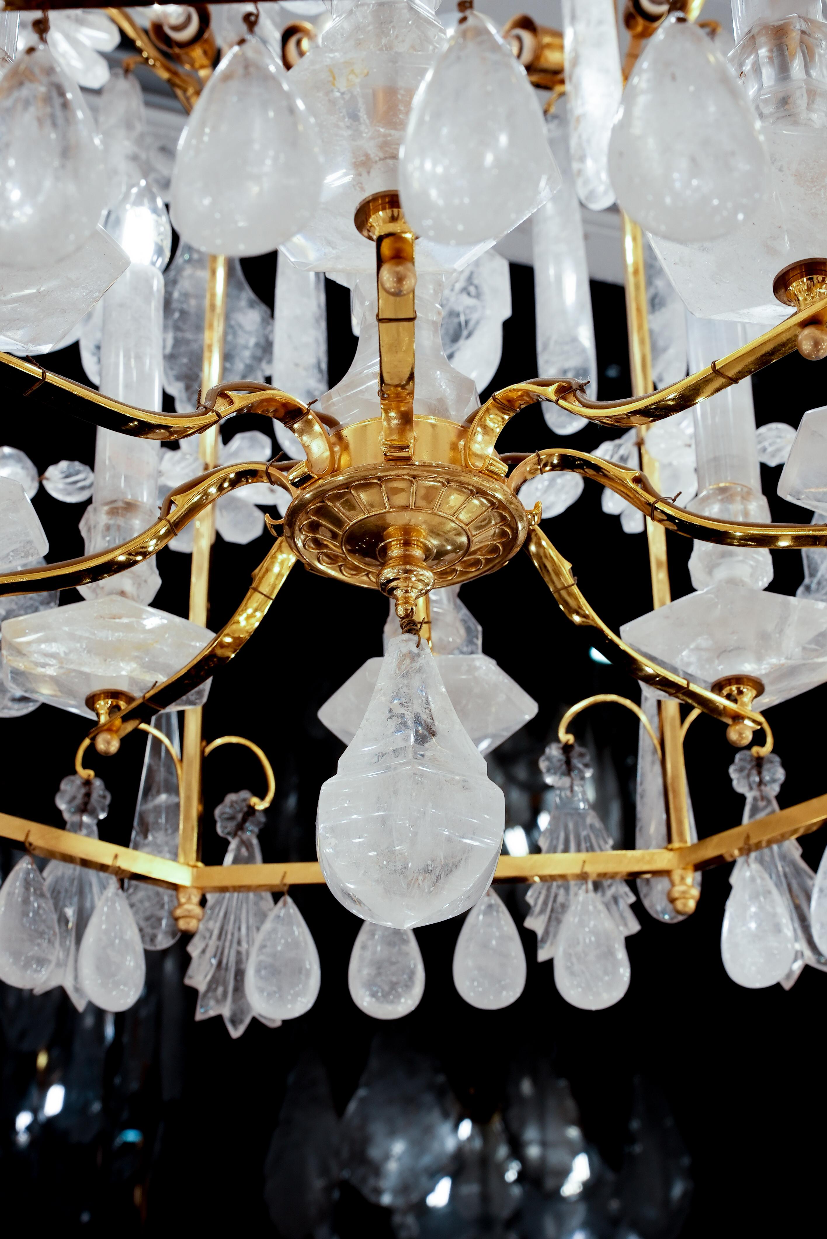 Exceptionnel de  lanternes en cristal de roche H120cm L80cm en vente 1