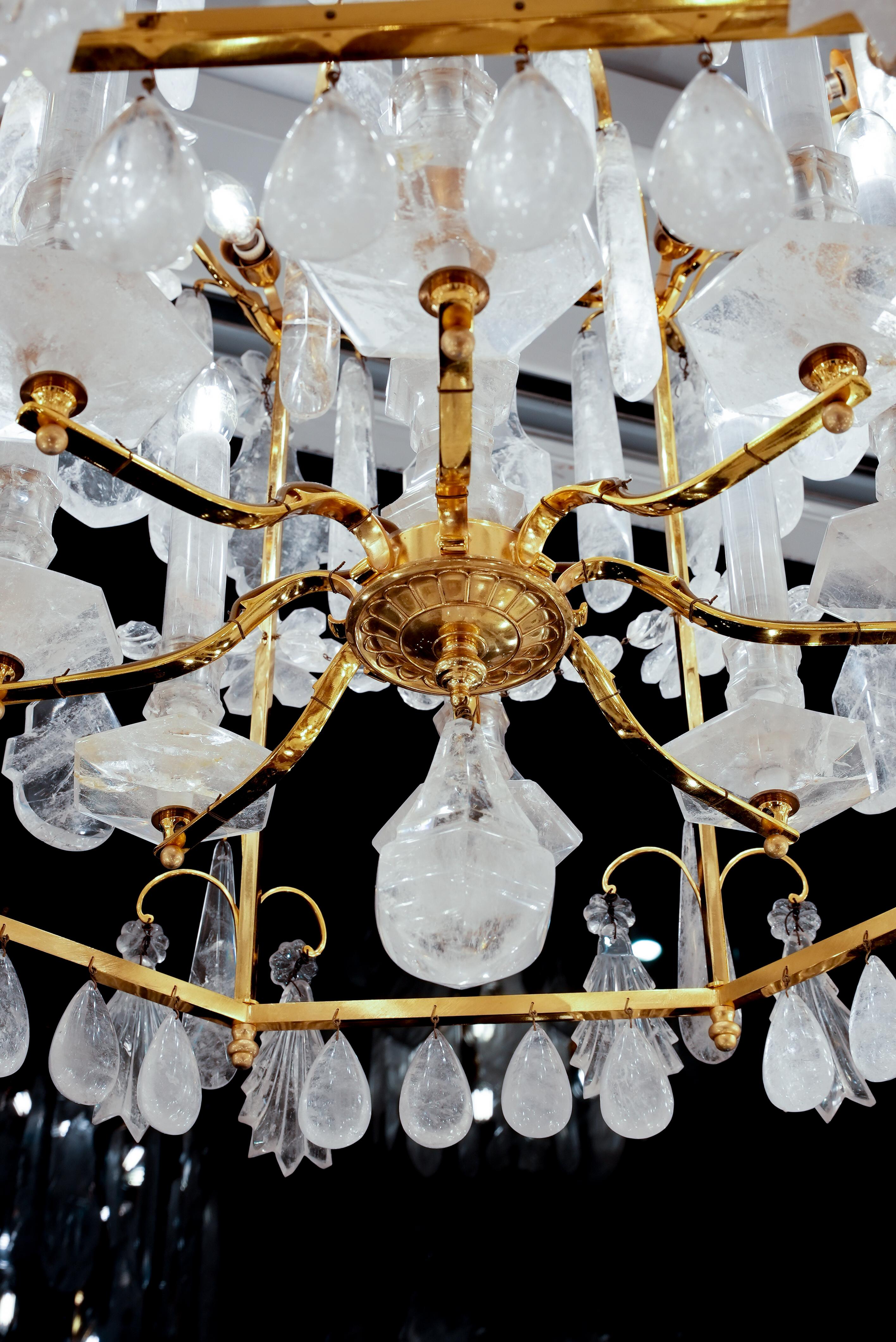 Exceptionnel de  lanternes en cristal de roche H120cm L80cm en vente 2