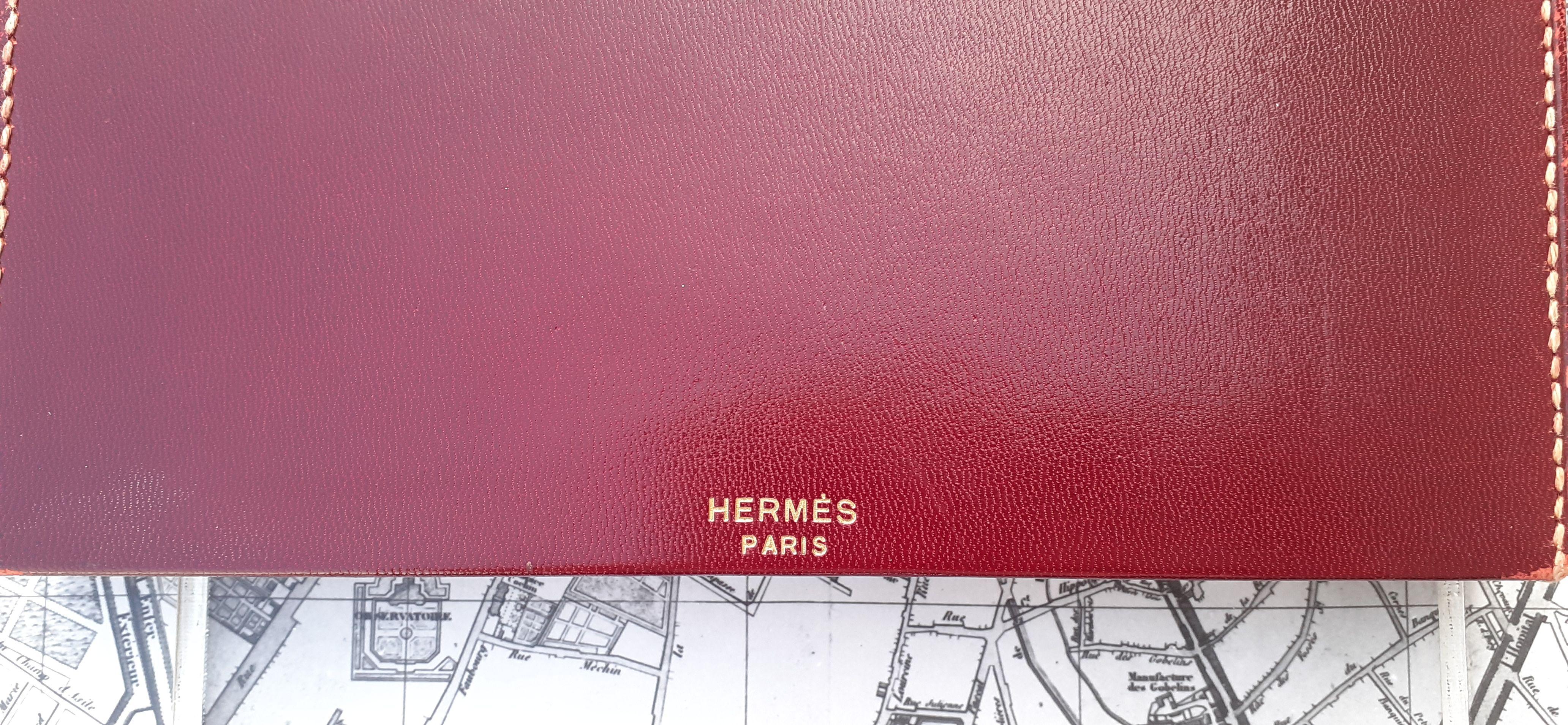 Women's Exceptional Old Paris France Map from 1853 in a Hermès Leather Case