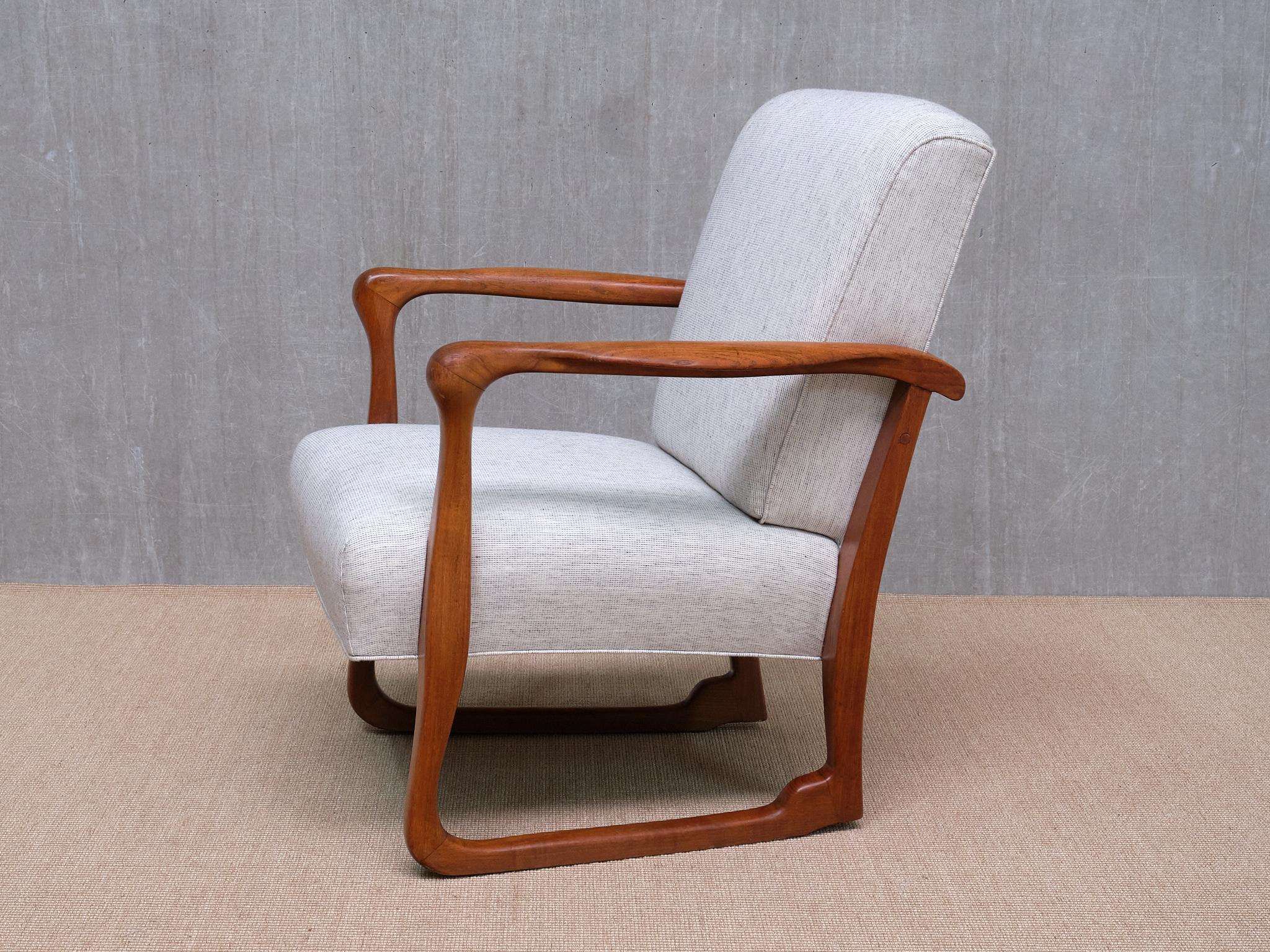 Exceptional Ole Jacobsen Armchair in Sculpted Teak, C.B. Hansen, Denmark, 1949 7
