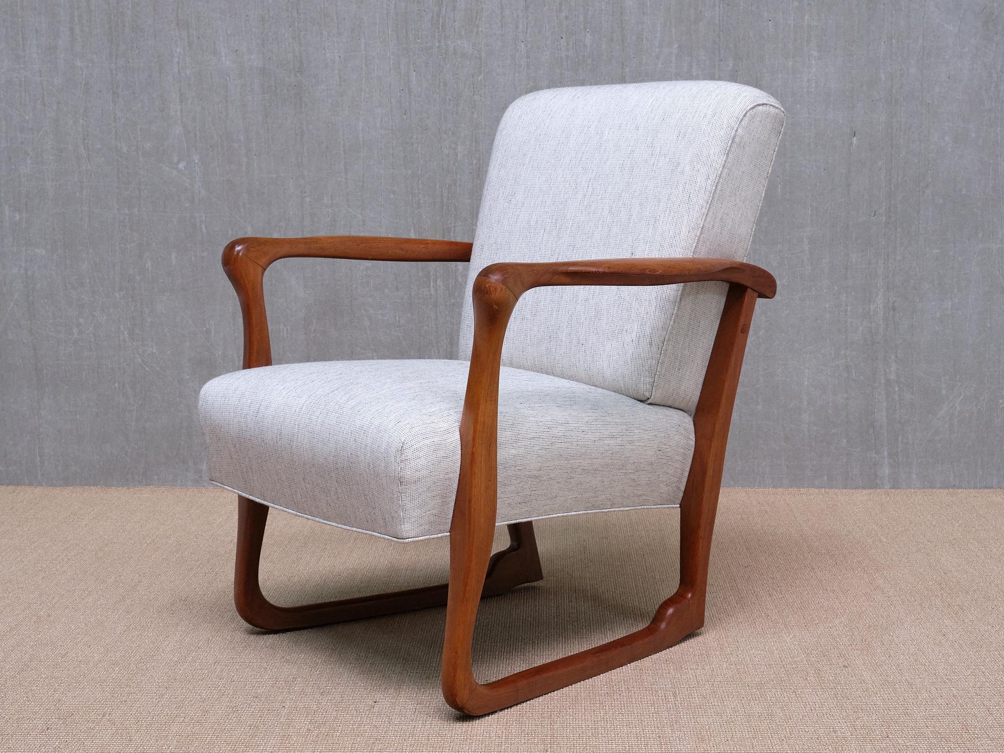 Exceptional Ole Jacobsen Armchair in Sculpted Teak, C.B. Hansen, Denmark, 1949 8