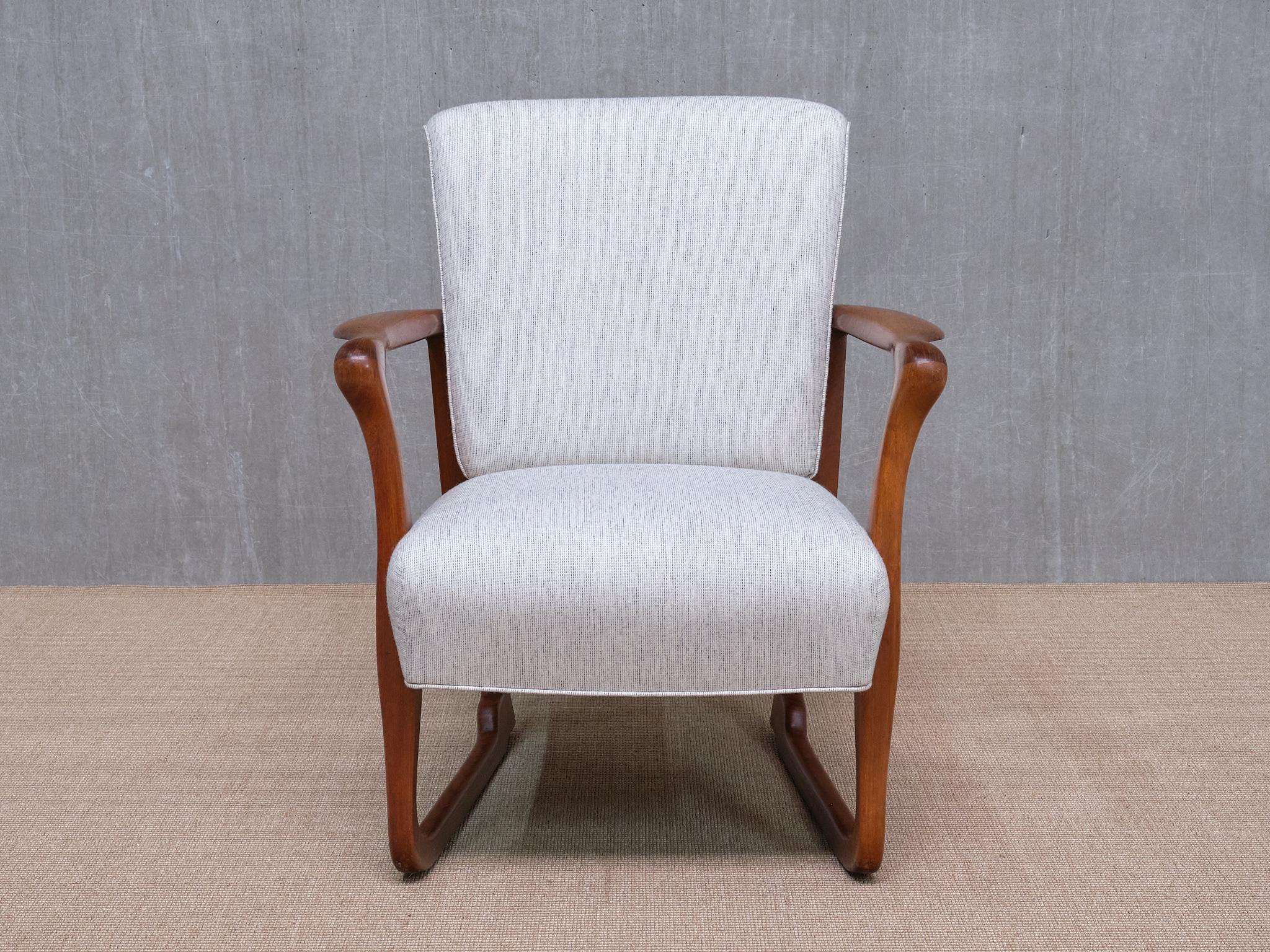 Scandinavian Modern Exceptional Ole Jacobsen Armchair in Sculpted Teak, C.B. Hansen, Denmark, 1949