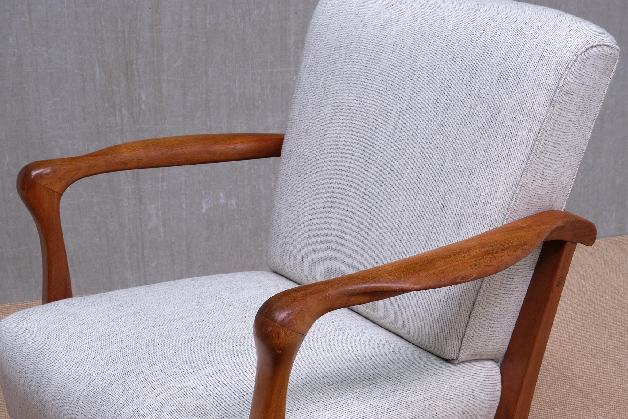 Exceptional Ole Jacobsen Armchair in Sculpted Teak, C.B. Hansen, Denmark, 1949 In Good Condition In The Hague, NL