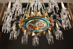 Exceptional Opal Glass Chandelier by Baccarat