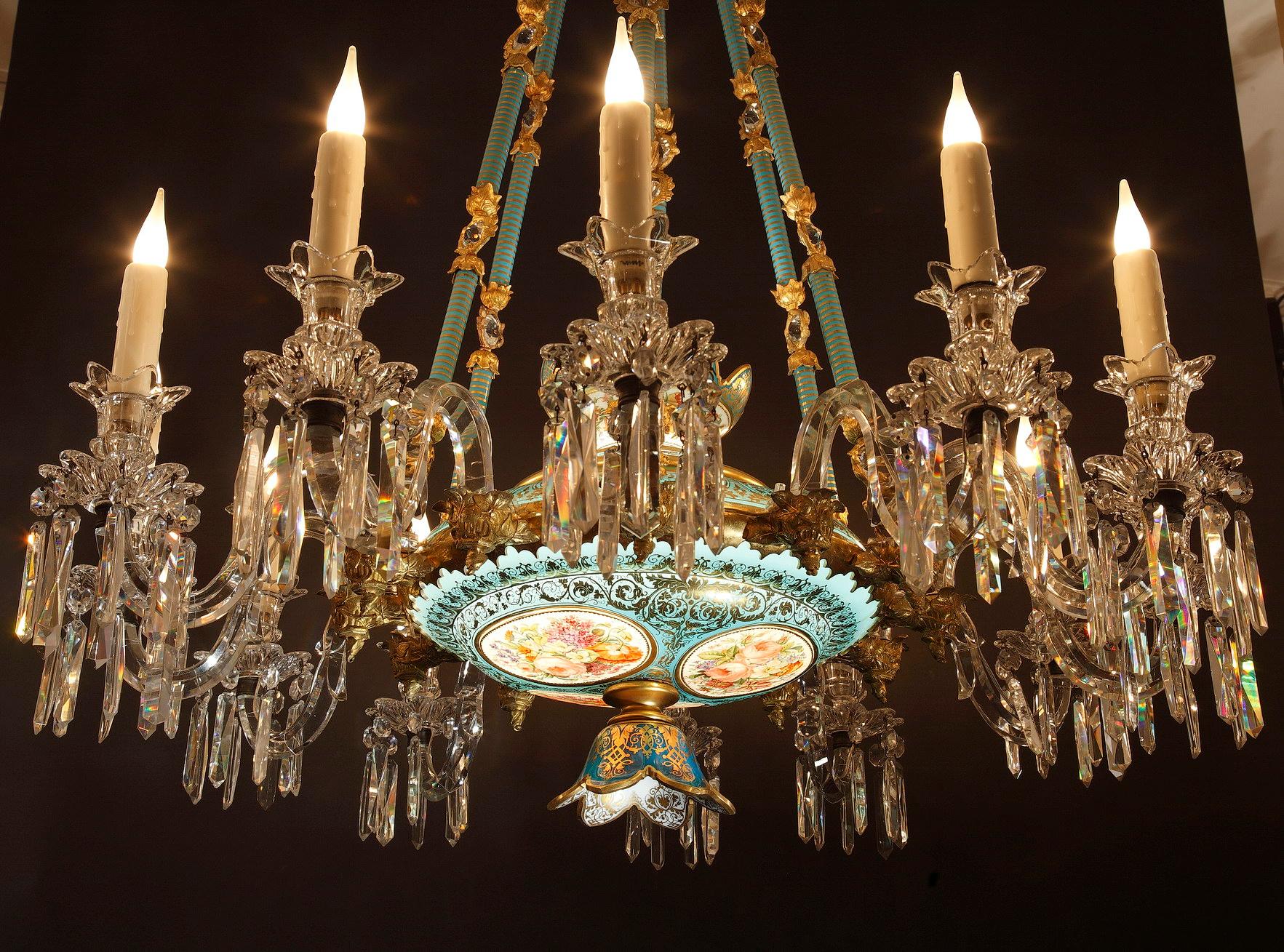 Late 19th Century Exceptional Opal Glass Chandelier by Baccarat