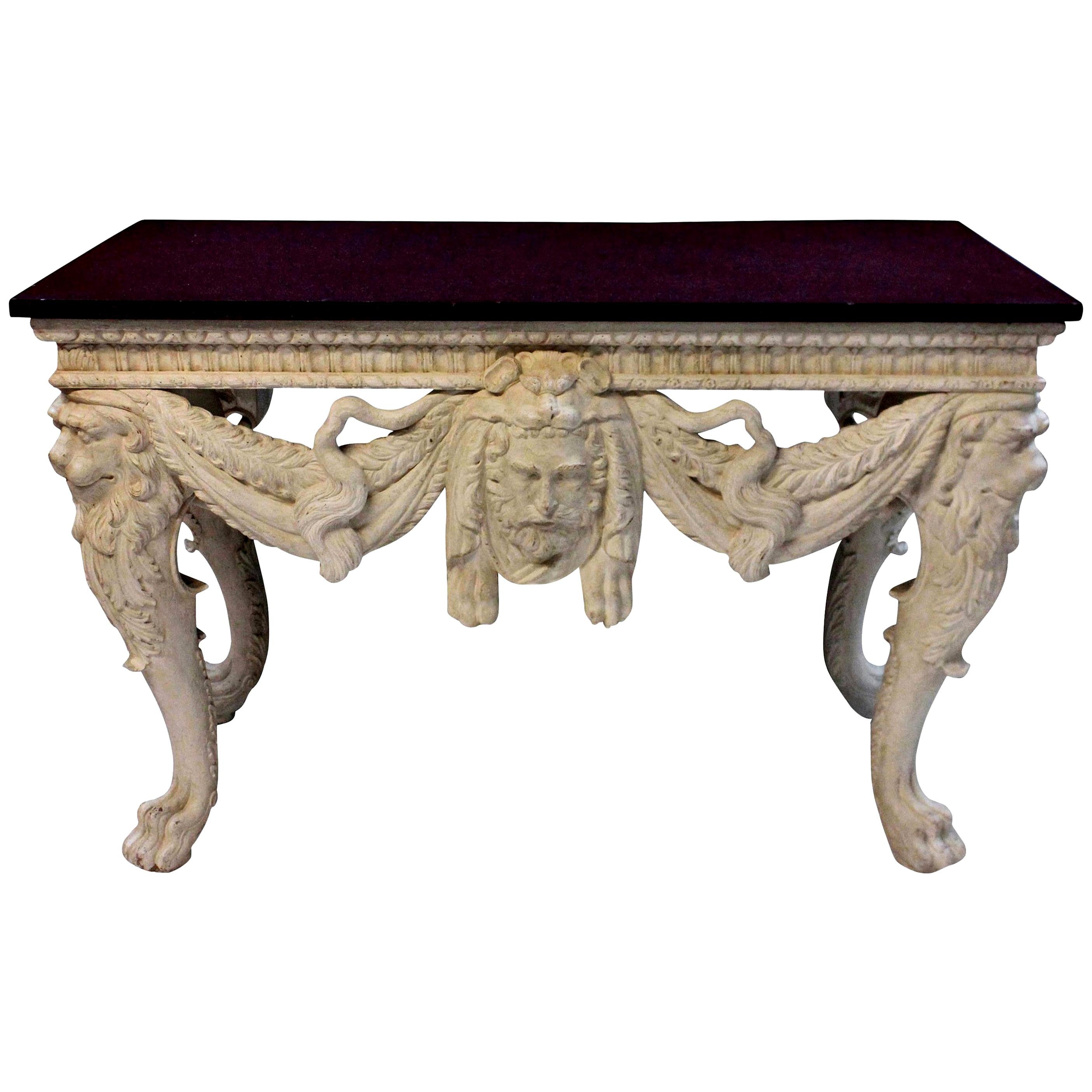 Exceptional Painted Mahogany Console Table with a Porphyry Top
