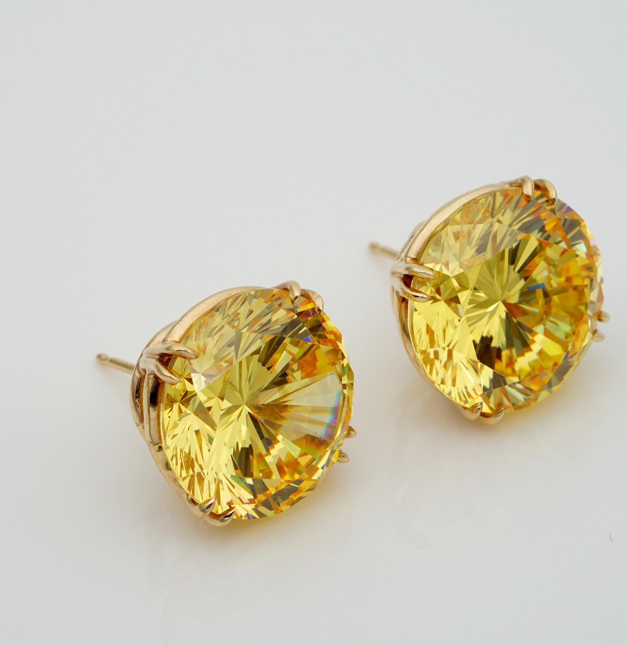 Contemporary Exceptional Pair 41.60 Carat of Rare Mali Garnet Stud Earrings For Sale